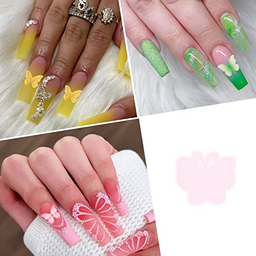 3D Butterfly Nail Charms Resin Nail Art Decorations 100 Pcs Mix Colors