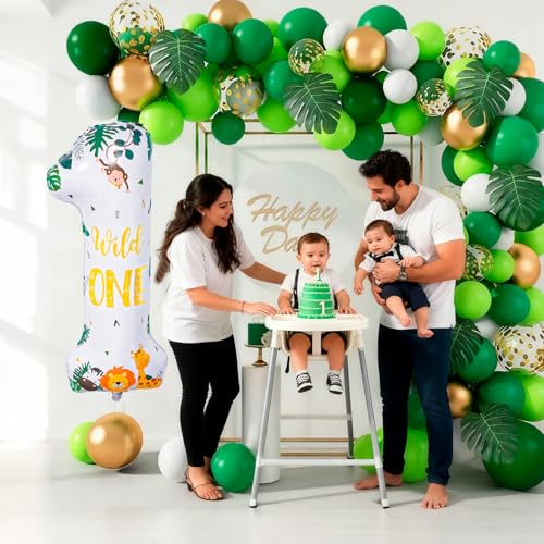 Wild One Jungle Safari Birthday Balloon - 40'' Number 1 Decoration