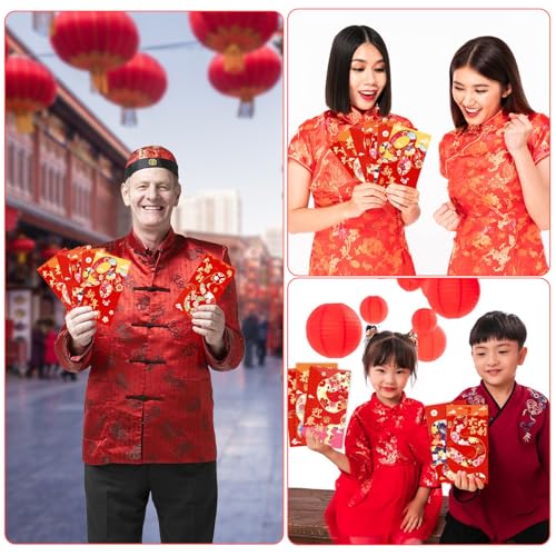 2025 Chinese New Year Red Envelopes - 24 Pack with 6 Designs