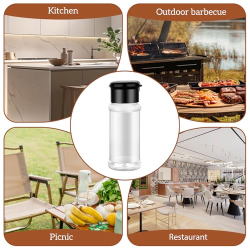TIESOME 6 Pcs Clear Plastic Spice Jars with Shaker Lids, 3 oz Containers