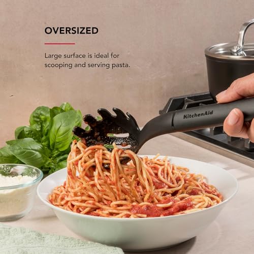 KitchenAid Black Pasta Fork - Oversized, Heat Resistant, Ergonomic
