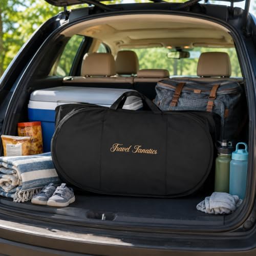 Travel Fanatics 60L Collapsible Laundry Basket with 3 Sorting Dividers
