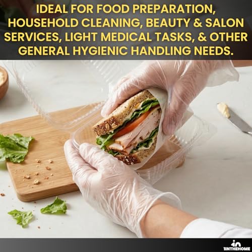 Extra Large Disposable Vinyl Gloves for Food Handling - 100 Pack