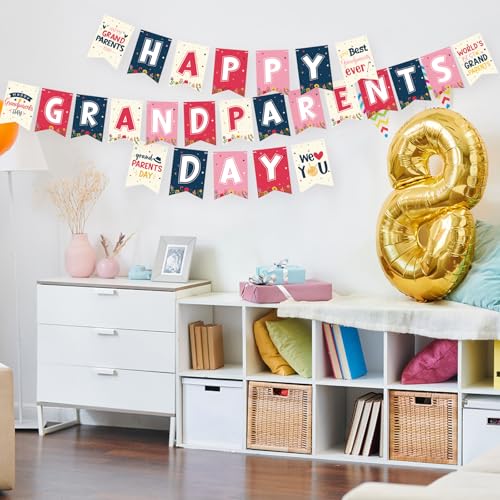 Happy Grandparents Day Banner - Colorful Bunting Decoration