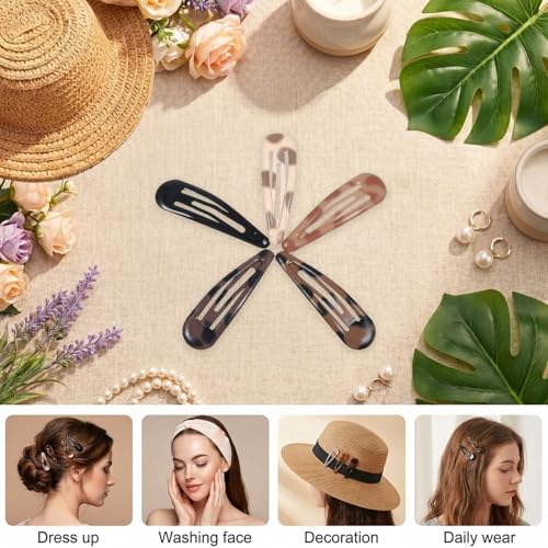 Matwsec Snap Hair Clips for Women 20PCS Small Water Drop Barrettes No Slip