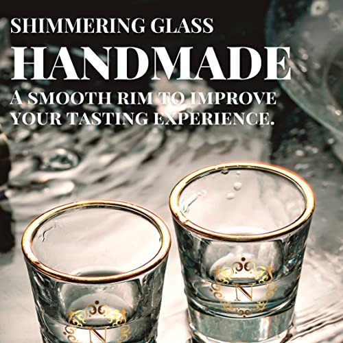 Personalized Shot Glass Set with Initial N - Custom Liquor Gifts for Him & Her, 2 Pack