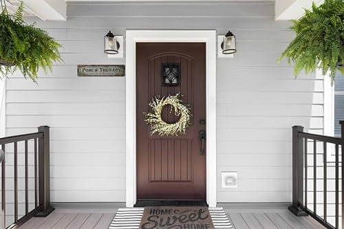 Porch Therapy Metal Sign, 4x16in Rustic Boho Wall Decor for Cabin or Yard