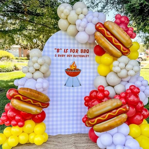 Hot Dog Balloons Set - Fun Foodie Party Decor, A-Orange