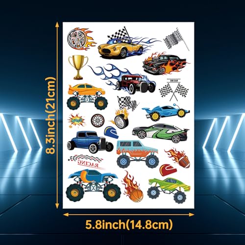 83 PCS Truck Temporary Tattoos for Kids - Vehicle Party Favors