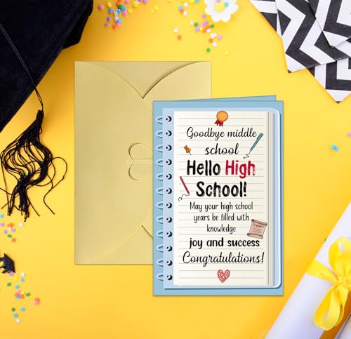 8th Grade Graduation Card - Goodbye Middle School, Hello High School