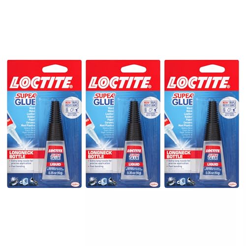 Loctite Super Glue Liquid 10g Pack of 3 - Precise Fast-Drying Adhesive for Plastic, Wood & Metal
