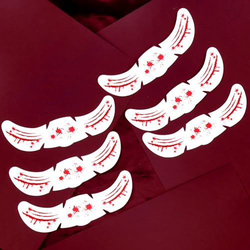 SARATA Halloween Wound Simulation Face Tattoo Stickers - 6 Sheets Realistic Scars and Cuts