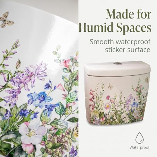 Self-Adhesive Green Plant Leaves Bathroom Wall Stickers - Removable and Waterproof Toilet Decals