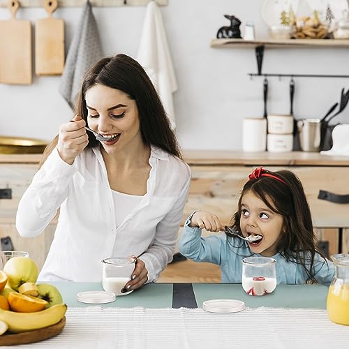 12-Pack Reusable Oui Yogurt Jar Lids with Labels - 2.68in Leak-Proof Covers