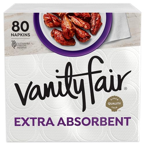 Vanity Fair Extra Absorbent Paper Napkins - 80 Count, White