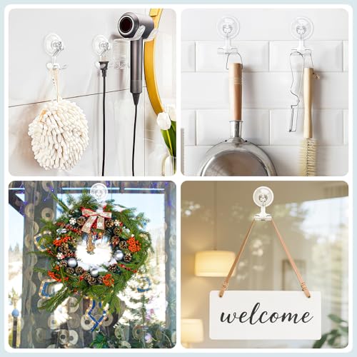 VIS'V Suction Cup Razor Holder - Clear, Set of 2, Removable Design