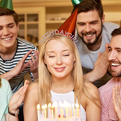 AOPRIE Rose Gold Birthday Girl Crown and Sash Rhinestone Tiara Headband