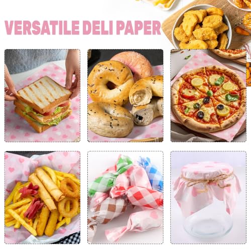 Acasimo Cordate-Pink 12x12 Inch Dry Waxed Deli Paper Sheets - 100 PCS