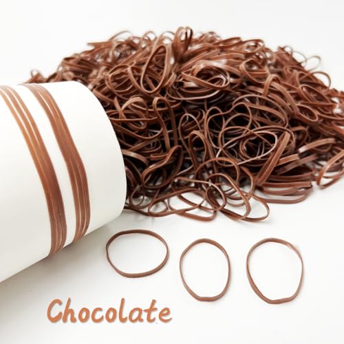 Chocolate Disposable Mini Hair Elastics - Soft, Stretchy Hair Ties (1000 Pack)