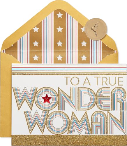 Papyrus Gold Wonder Woman Greeting Card for Her – Premium Birthday & Special Occasion