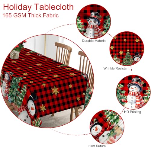 Christmas Tablecloth 60 x 120 Inch Rectangular Snowman Holiday Decor