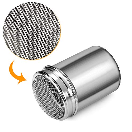Accmor 6oz Stainless Steel Powdered Sugar & Flour Duster with Fine Mesh Sifter - 1 Pack