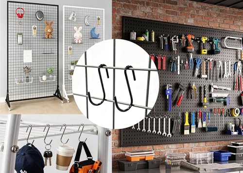 Heavy Duty Black Steel S Hooks - 30 Pack for Kitchen & Home Storage