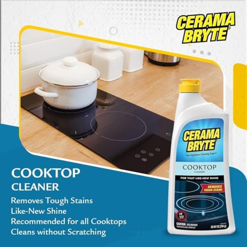Cerama Bryte Cooktop Cleaning Pads - 10 Non-Abrasive Scrubbing Pads for Glass & Ceramic Surfaces