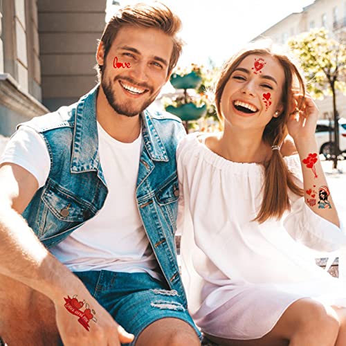 Valentine Temporary Tattoos 50+ Designs Love Heart Stickers for Kids Adults
