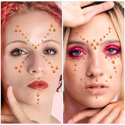 Face Gems and Hair Pearls Self-Adhesive Rhinestones for Makeup