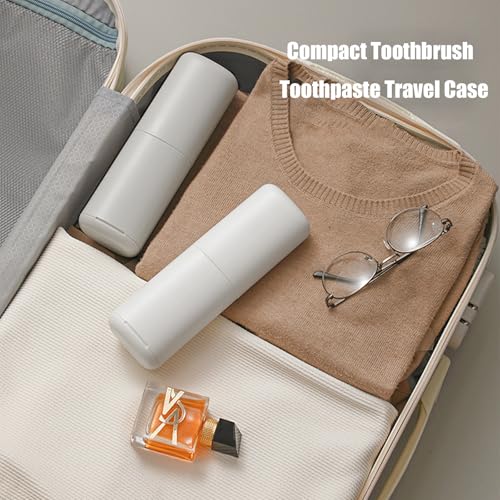Portable Travel Toothbrush Case with Detachable Lid & Cup