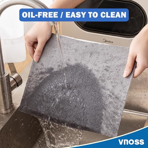 Microfiber Cleaning Cloth Roll - 55 Pack, 11" x 9" Grey, Ultra Absorbent & Lint Free