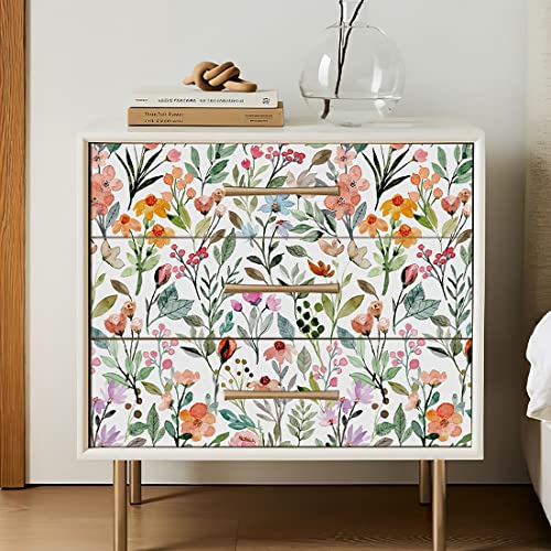 Self-Adhesive Watercolor Floral Contact Paper - 17.7x117 Inches