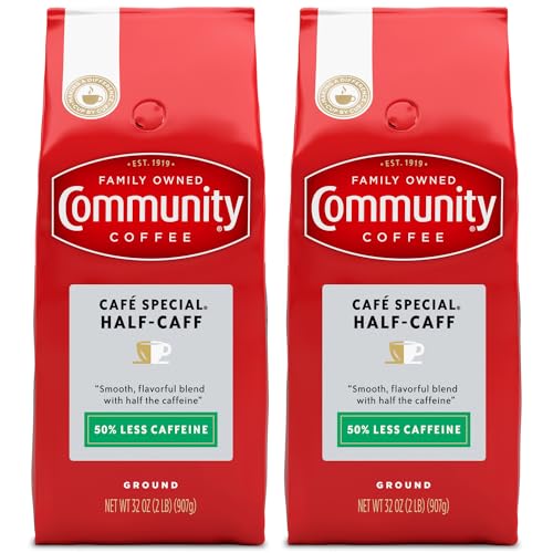 Community Coffee Café Special Half-Caff Ground Coffee 32 Oz (Pack of 2)