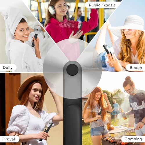 Nezylaf Mini Handheld Fan with Power Bank - Black Portable Fan