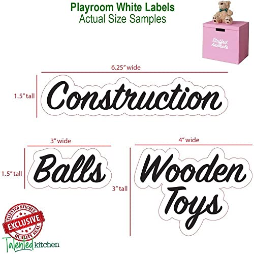 120 Preprinted Playroom Organization Labels - Toy & Craft Storage