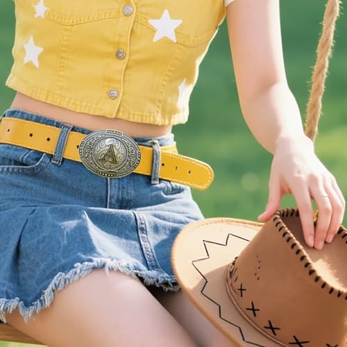 Vintage Cowboy Belt Buckle with Initials for Men & Women