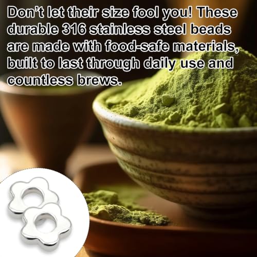 Matcha Sieve 4-Pack Flower-Shaped Stainless Steel Fine Mesh Sifters for Tea & Baking