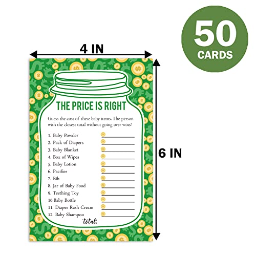 50 Price is Right Baby Shower Game Cards - Fun Guessing Game