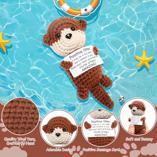 Otter Crochet Doll - Positive Emotional Gift with Message Card