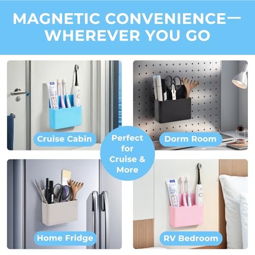 Magnetic Toothbrush Holder for Cruise Cabins - Compact Bathroom Organizer