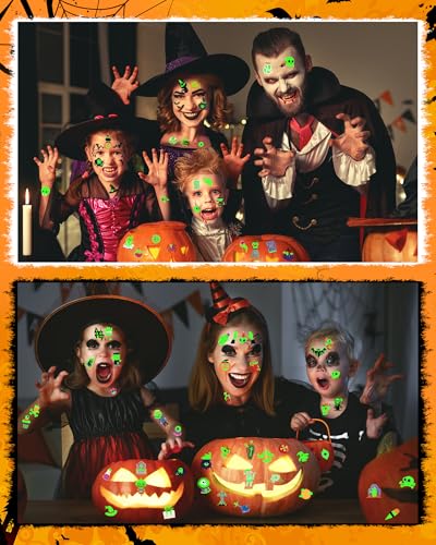 Greingways Luminous Halloween Temporary Tattoos Party Favors for Kids