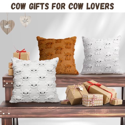 Highland Cow 18x18 Faux Fur Throw Pillow Cover - Farmhouse Home Decor