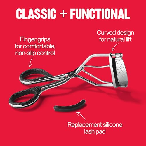Revlon Natural Curl Eyelash Curler with Silicone Pad & Replacement Pad