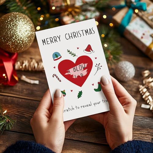 Funny Scratch Off Christmas Card for Husband Boyfriend - Rude Pun Xmas Card