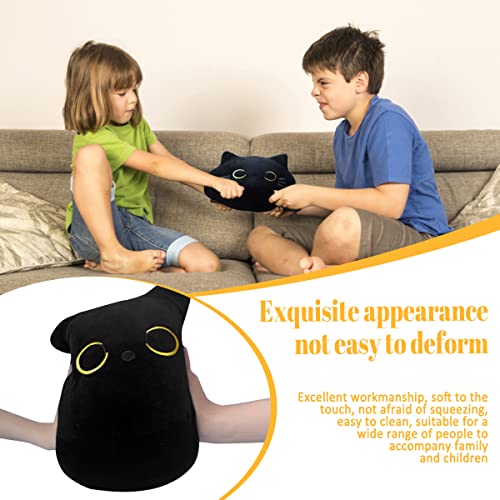 Soft Black Cat Plush Toy Pillow - 8 Inch Stuffed Animal Gift