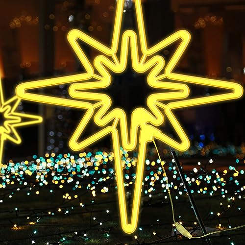 20-Inch LED Bethlehem Star Christmas Outdoor Light - Warm White