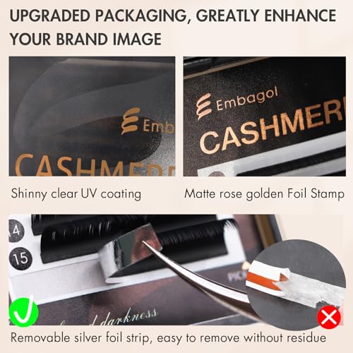 Embagol Volume Lash Extensions Cashmere Matte Black Silk Lashes 0.07 CC