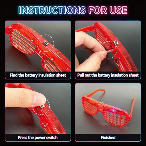 JOVLOXX 5-Pack LED Glow Glasses - Neon Light-Up Party Favors (5pc-a)