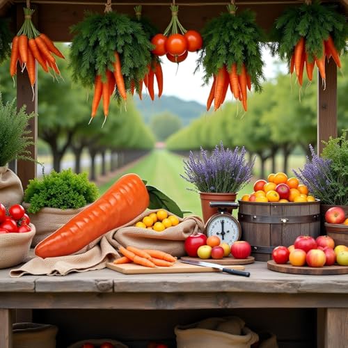 Artificial Carrots Set of 10 Lifelike Fake Vegetables for Home Decor